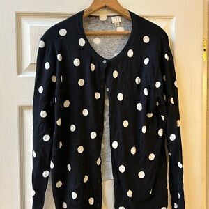 a new day Black and White Polka Dot Cardigan